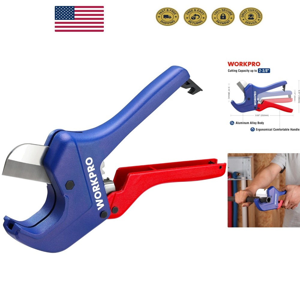 Effortless Ratchet PVC Pipe Cutter Tool &ndash; Cuts Up to 2-1/2 Inches Efficiently