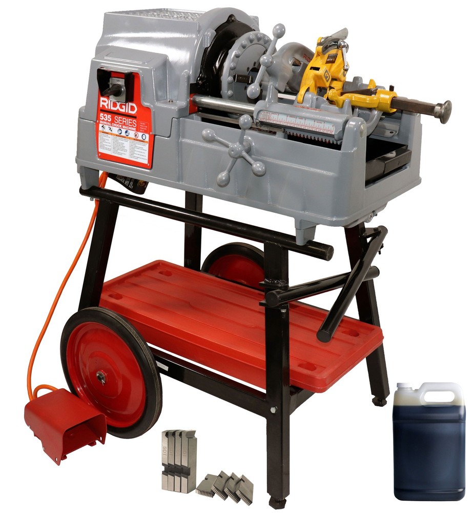 Reconditioned RIDGID&reg; 535 V3 Pipe Threader & Steel Dragon Tools&reg; Cart 811A & Oil