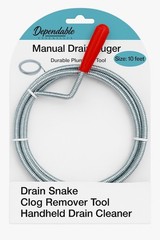 Manual Drain Snake Auger 10 Ft Pipe Clog Remover for Sink Tub Shower Toilet