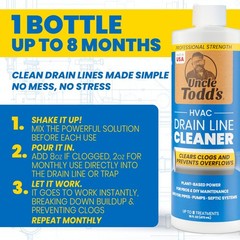 Uncle Todd&rsquo;s HVAC Drain Line Cleaner &ndash; 16oz / 8 Months Supply 16oz, Green