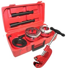 PLUMBING RATCHET TYPE PIPE THREADER 1-1/2&Prime; & 2&Prime; NPT DIES W/ PIPE CUTTER #2 NEW