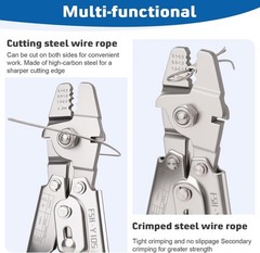 Wire Rope Crimping Tool, 1/16IN 66FT Stainless Steel Wire Rope Kit up to 2.2mm w