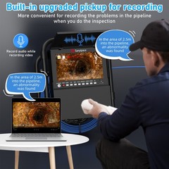 9&Prime; Color Screen Sewer Camera 50M/165FT Drain Pipe Borescope w/ 512Hz Transmitter