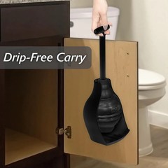 Korky BeehiveMAX Hideaway &ndash; Heavy Duty Toilet Plunger with Holder in Black
