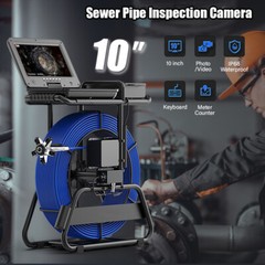 100m Sewer Pipe Inspection Camera 512hz Self-leveling Pipe Camera 10&Prime; Display