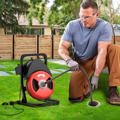 Heavy Duty 50FT 1/2In Drain Cleaner Machine Portable Sewer Auger 250W