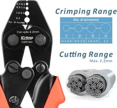 iCRIMP CWR1522 Wire Rope Crimping Tool for Cable Railing, Cutting & Swaging 0.1-