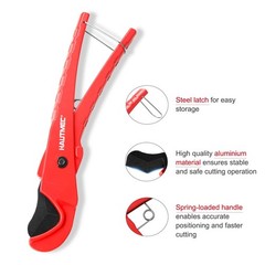 HAUTMEC Pvc Pipe Cutter Tool PEX Tubing 1-3/8&Prime;(36mm), Red-black