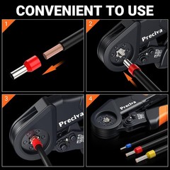 Hexagonal Ferrules Crimping Tool, 0.08-16mm&sup2;/AWG28-5 Wire Crimps Tools, Crimper