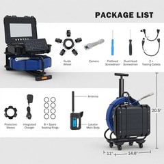 10 in. Self-Leveling Sewer Camera w 165 ft/50 m Cable Wheels Handle Locator IP68