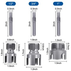 Muaoush 3PCS PVC Pipe Threader Kit &ndash; Dual-Function Internal & External Pipe&hellip;