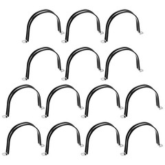 14Pcs 114mm(4-1/2&Prime;) Stainless Steel Rubber 2 Hole U-Tube Strap Clamp, Black