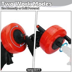 50 Ft Drain Auger &ndash; Manual/Drill Powered Plumbing Snake, Heavy Duty, Flexible, G