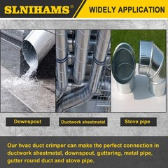 SLNIHAMS 5-Blade Hand Crimper Sheet Metal Tools, Hvac 0.8 millimeters, Yellow
