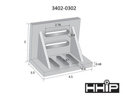 34020302 41/2 x 31/2 x 3 Inch Slotted Angle Plate Webbed Hardware