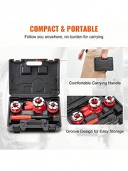 New Pro Manual Ratchet Pipe Threader Set Durable Portable 1/2 3/4 1 Inch NPT Die