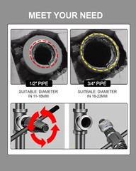 Screw Extractor-Damaged Water Pipe Removal Tool with 1/2 Inch and 3/4 Inch Valve