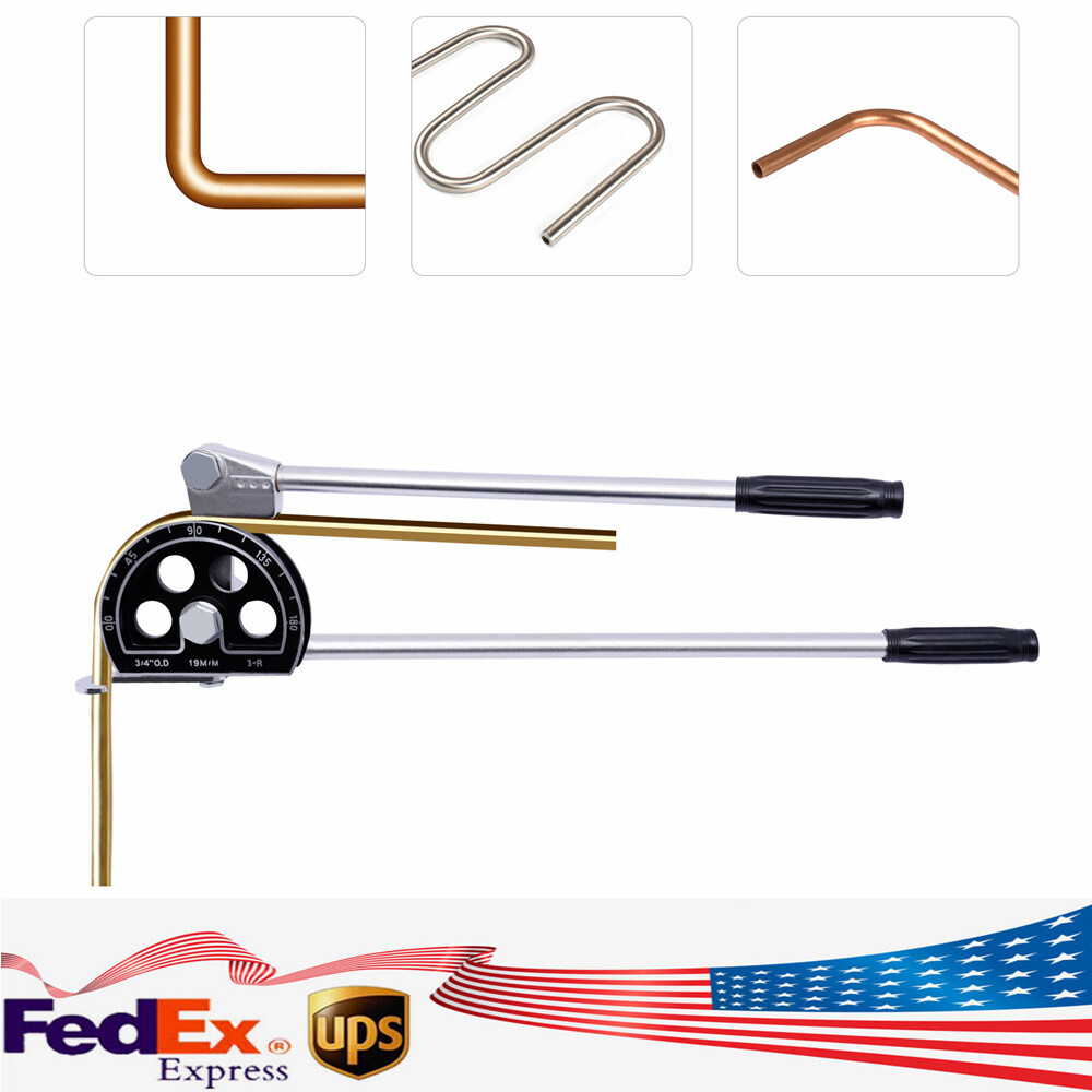 3/4&Prime; Tube Bender Manual 0~180&deg; Copper Ratchet Type Pipe Bender Bending Tool 19mm