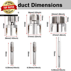 3Pcs PVC Pipe Threader Kit 1/2&Prime; 3/4&Prime; 1&Prime; NPT, Integrated Internal & External Pipe