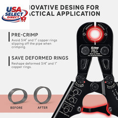 Icrimp PEX Pipe Crimping Tool Kit with Cutter & Gauge &ndash; Portable