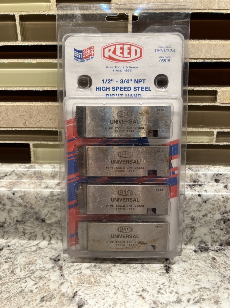 REED UHN1/2-3/4 UNIVERSAL DIE SEGMENT- NPT HS STEEL 1/2&Prime; &ndash; 3/4&Prime;, Item Code 05815