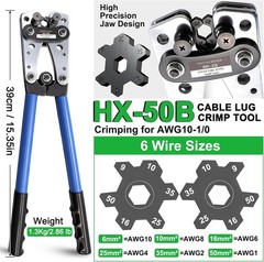 /Battery Cable Lug Crimping Tool Kit With 230PCS Battery Cable Ends AWG 8 6 4 2