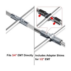 10 Sets 180 Degree Pipe Clamp Cross Connectors, Fits 3/4&Prime; EMT D&hellip; FAST USA SHIP