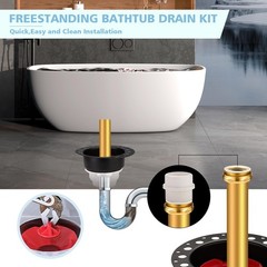 Freestanding Tub Drain Rough-in Kit, Bathtub Kit with PVC Plastic White