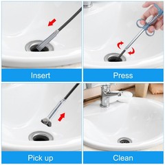 Flexible Grabber Claw Pick Up Tool 3 M Drain Clog Remover Tool Grey