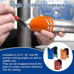 3PCS Metal Pipe Cutting Guide Kit for 45 90 22.5 Degree Saddle Cuts Steel