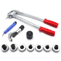 Plumbing Pipe Expander Tool 7 Lever HVAC Copper Heads Tube Swaging Kit