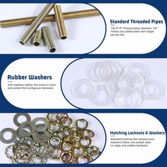 Antique Brass Lamp Repair Hardware Kit &ndash; 5 Sizes, 60 One Size,