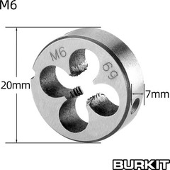M6 x 1.0 Metric Machine Thread Tap and Round Die Set Right Hand Repair Kit