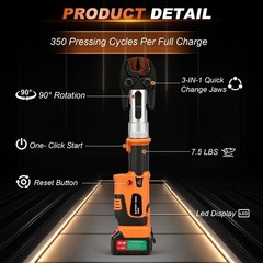 Pro Press Tool Pipe Crimping Kit Press Tool Battery Kit Fit 1/2&Prime; 3/4&Prime; 1&Prime; Copper