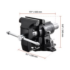Heavy Duty Bench Vise, 5.5&Prime; Jaw Width, Double Swivel Rotating Multi &ndash; Purpose