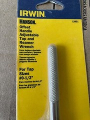 NEW IRWIN 12021 OFFSET CUTTING TAP REAMER ADJUSTABLE WRENCH 0 &ndash; 1/2&Prime;