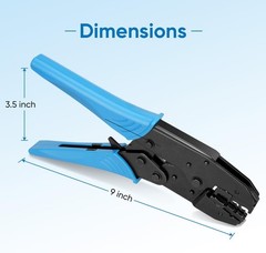 Heat Shrink Connector Crimping Tool &ndash; Ratchet Wire Crimper Pliers &ndash; Blue 30C