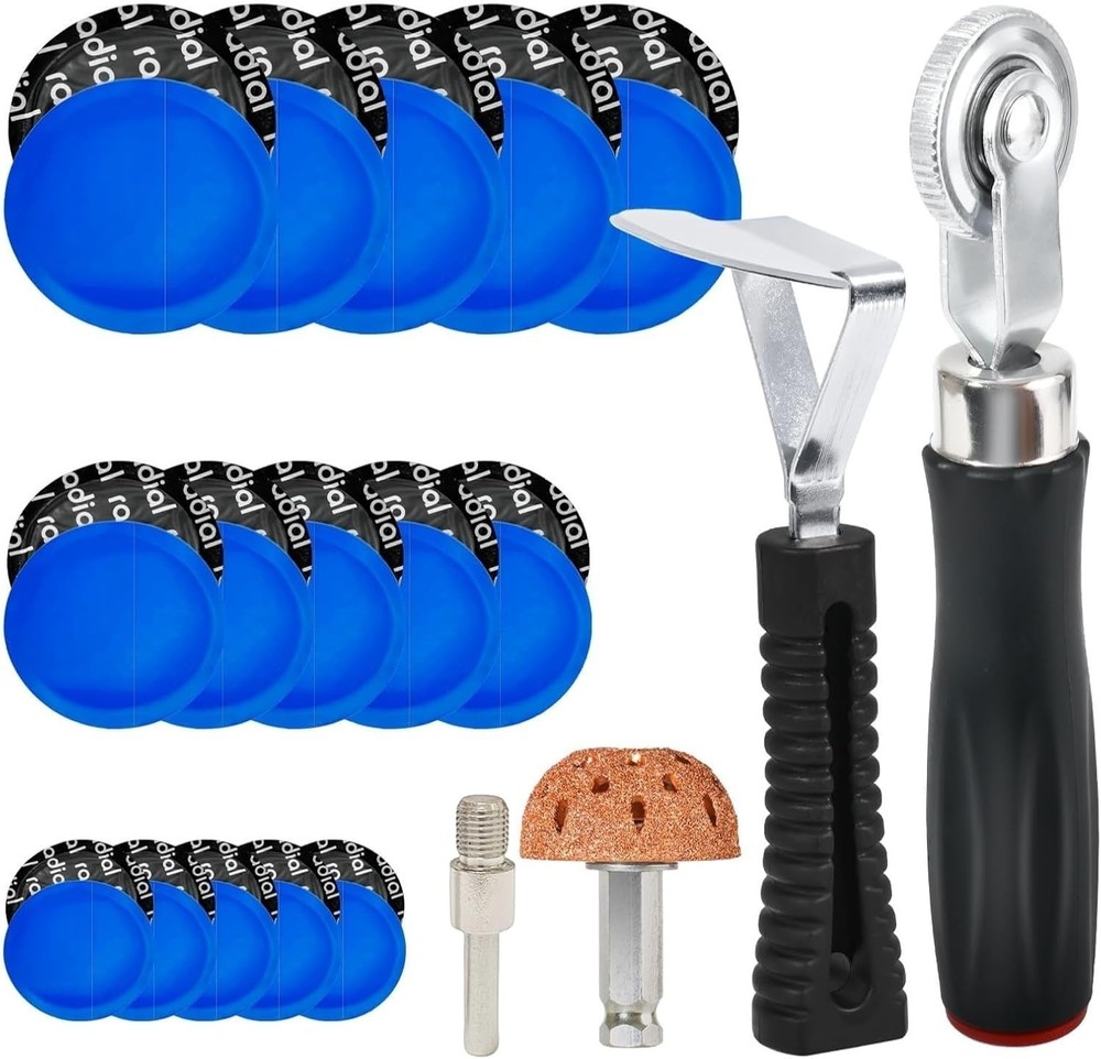 35PCS Flat Tire Repair Kit Car Motorcycle Bike Patch Tool Heavy Duty