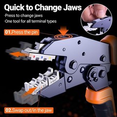 Crimping Tool Kit with 6PCS Crimping Die, Wire Stripper, 285PCS Terminals, for H