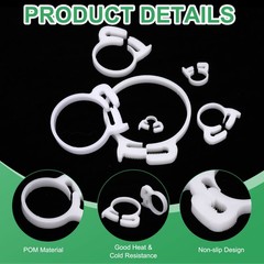 8pcs Double Snap Grip 36-41mm Heavy Duty Plastic Hose Clamps Kit, White