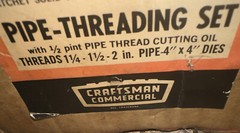 Vtg Craftsman Sears Pipe Threading Set 3-die&guide Solid Ratchet 1.25,1.5,2 Inch