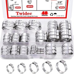 48PCS 5 sizes PEX Cinch Clamps Kit- Stainless Steel Pex Crimp Rings for Pipe &hellip;