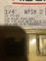 RIDGID 37950 Dies, 12R 1/4 National Straight Mechanical Pipe