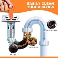 Drain Hair Cather 5 pcs 20 Inch Drain Snake Shower Drain Hair Trap Clog Remover