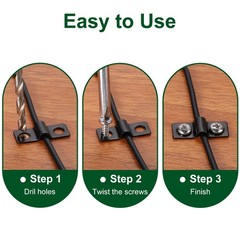 100Pcs U-Shaped Pipe Clamp, 5/16 Inch(8mm) 2 Hole U-Tube Strap Clamp, Black