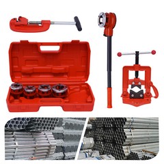 Pipe Threader Ratchet Type With 5 Dies and Pipe Cutter Plumbing Hand Tools SALE!