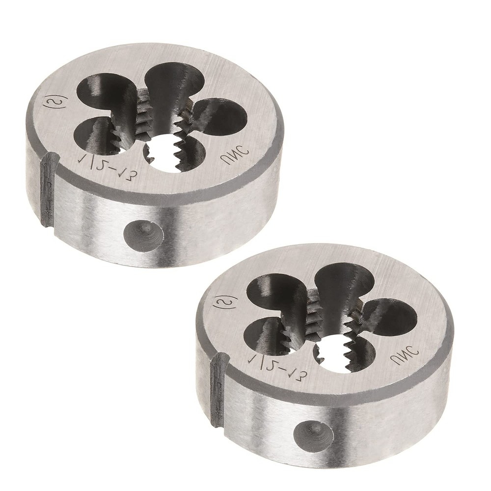 2 PCS 1/213 Round Die Machine Right Hand Threading Die Alloy Tool Steel Set