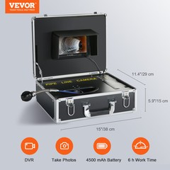 7&Prime; 30m/100ft Sewer Camera Pipe Inspection Camera LCD Monitor with DVR Function