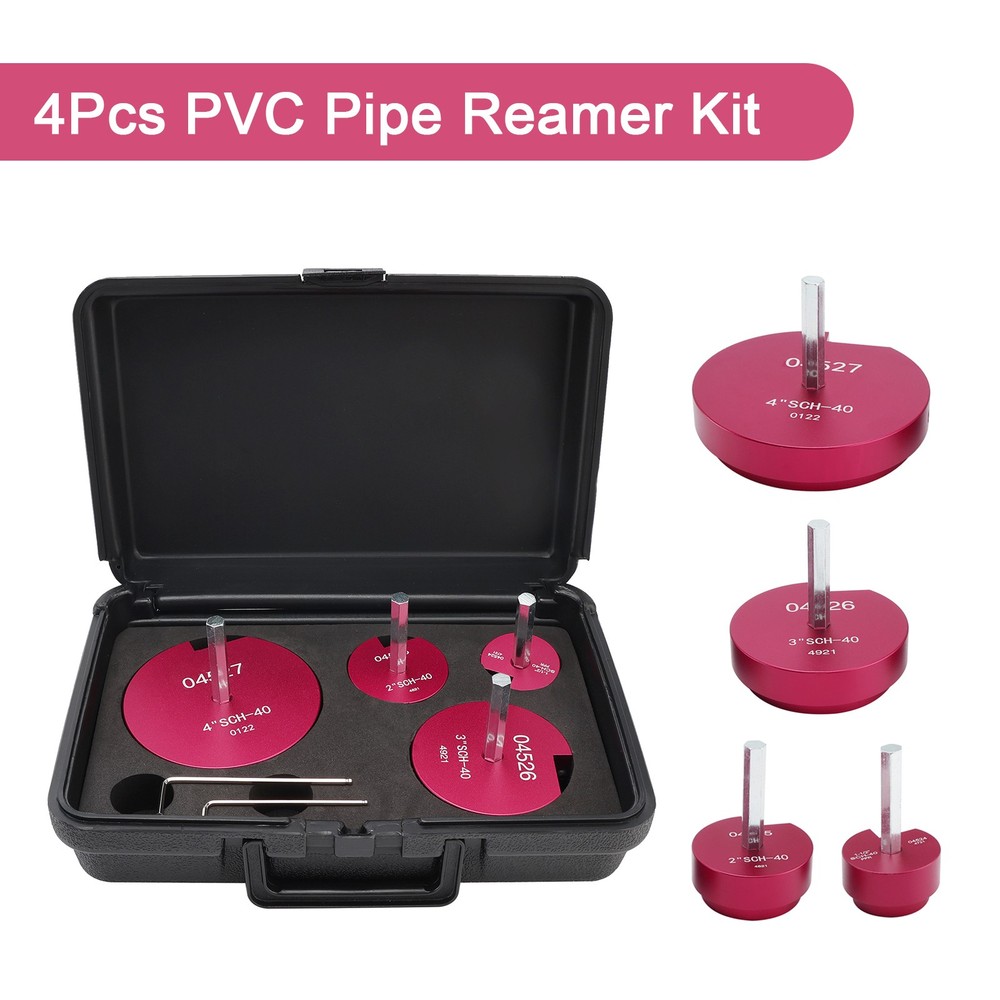 4PCS PVC Pipe Reamer Kit Fitting Socket Saver SCH Plumbing Tools For 1/2&Prime; Drills
