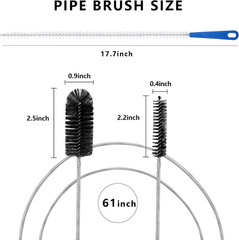 Flexible Extra Long Drain Brush, Drain Unblocker Tools,61 Inch Pipe Cleaner Brus